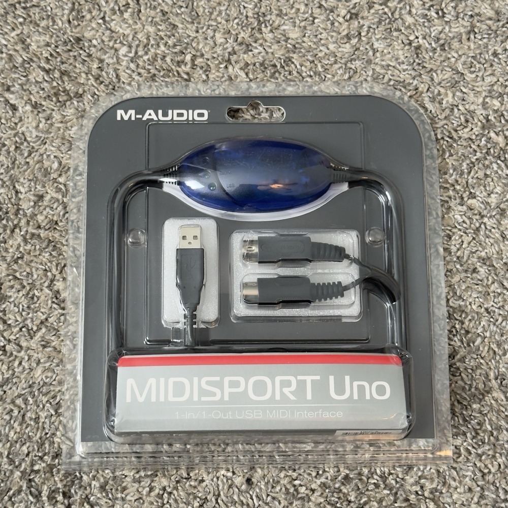 M-Audio MidiSport Uno 1-In/1-Out USB MIDI Interface For Mac And PC, New In Box